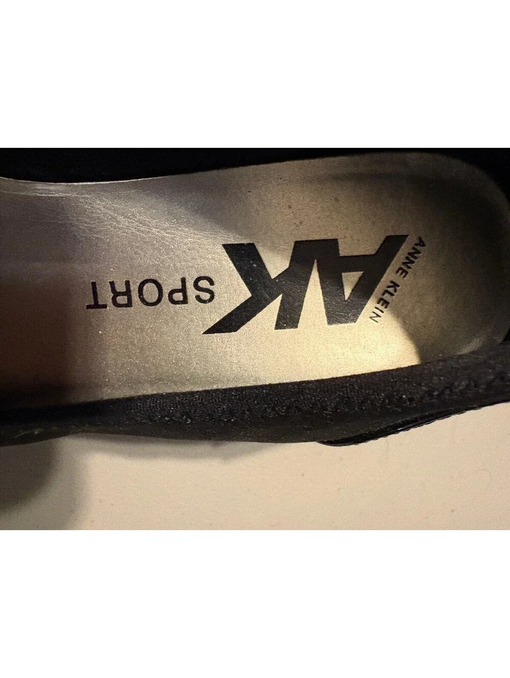 Anne Klein AK Sport Black Wedge Shoes Size 9.5